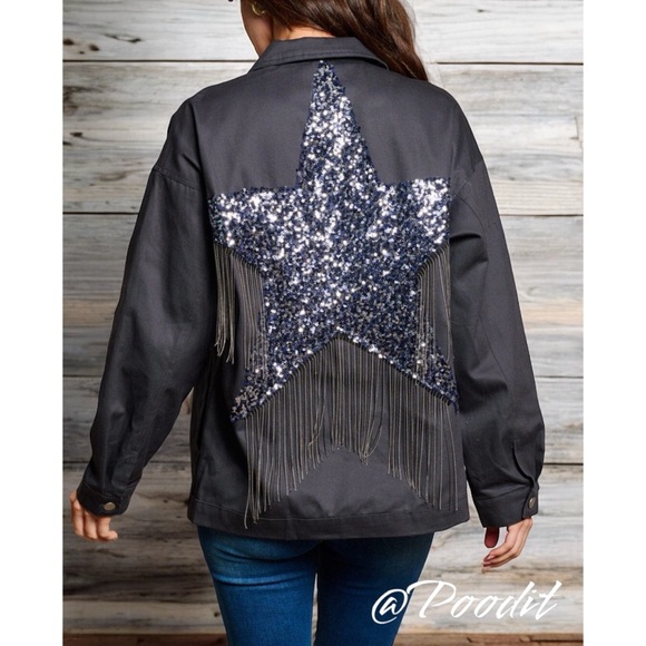 Fantastic Fawn Jackets & Blazers - Fantastic fawn sequin star fringe jacket S M L